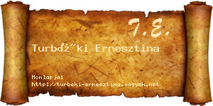 Turbéki Ernesztina névjegykártya